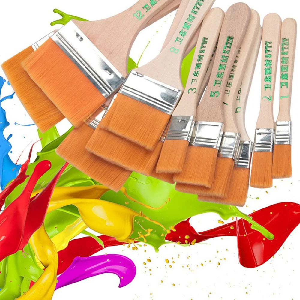Set di pennelli 12 Pz in nylon di memoria per disegno a olio acrilico strumenti di pittura a pennello in legno ad acquerello forniture artistiche