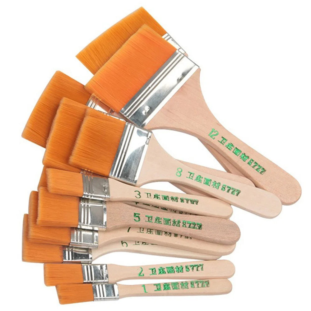 Set di pennelli 12 Pz in nylon di memoria per disegno a olio acrilico strumenti di pittura a pennello in legno ad acquerello forniture artistiche