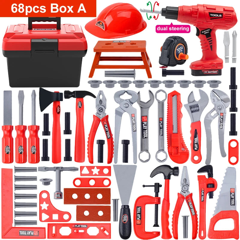Set di attrezzi per bambini con trapano 55-68 Pz