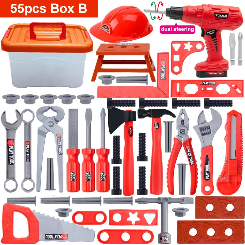 Set di attrezzi per bambini con trapano 55-68 Pz