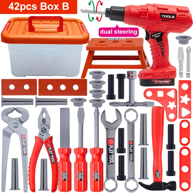 Set di attrezzi per bambini con trapano 55-68 Pz