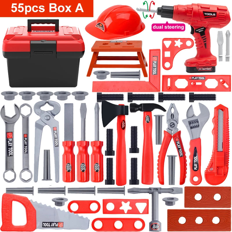 Set di attrezzi per bambini con trapano 55-68 Pz