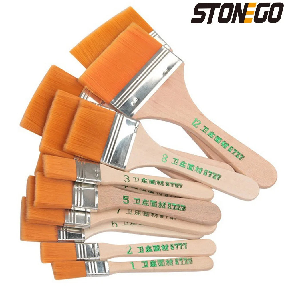 Set di pennelli 12 Pz in nylon di memoria per disegno a olio acrilico strumenti di pittura a pennello in legno ad acquerello forniture artistiche