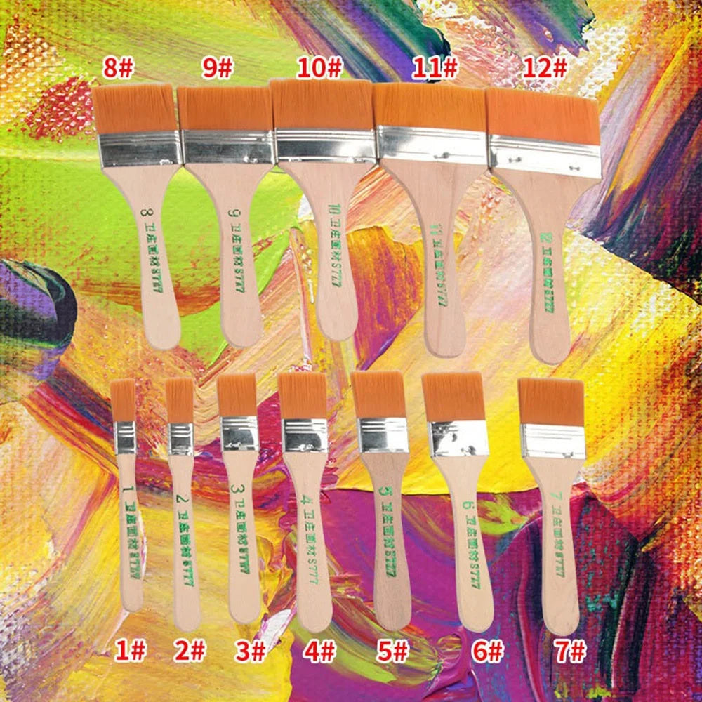 Set di pennelli 12 Pz in nylon di memoria per disegno a olio acrilico strumenti di pittura a pennello in legno ad acquerello forniture artistiche