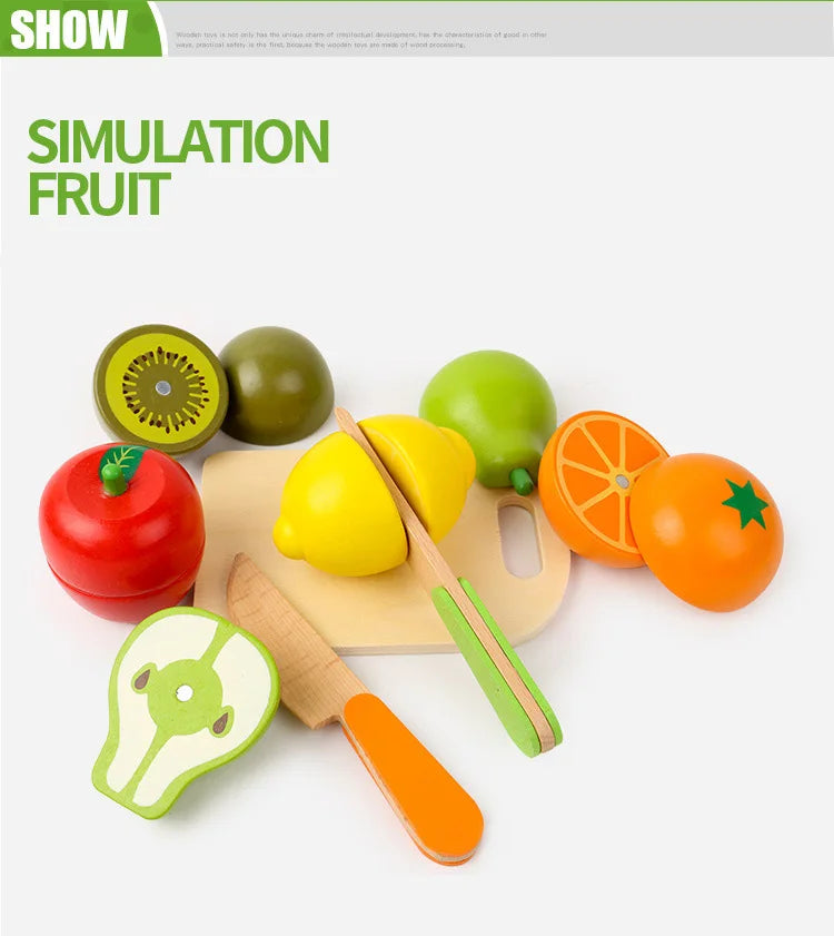 Giocattolo montessoriano di legno Taglio di frutta e verdura Educazione precoce