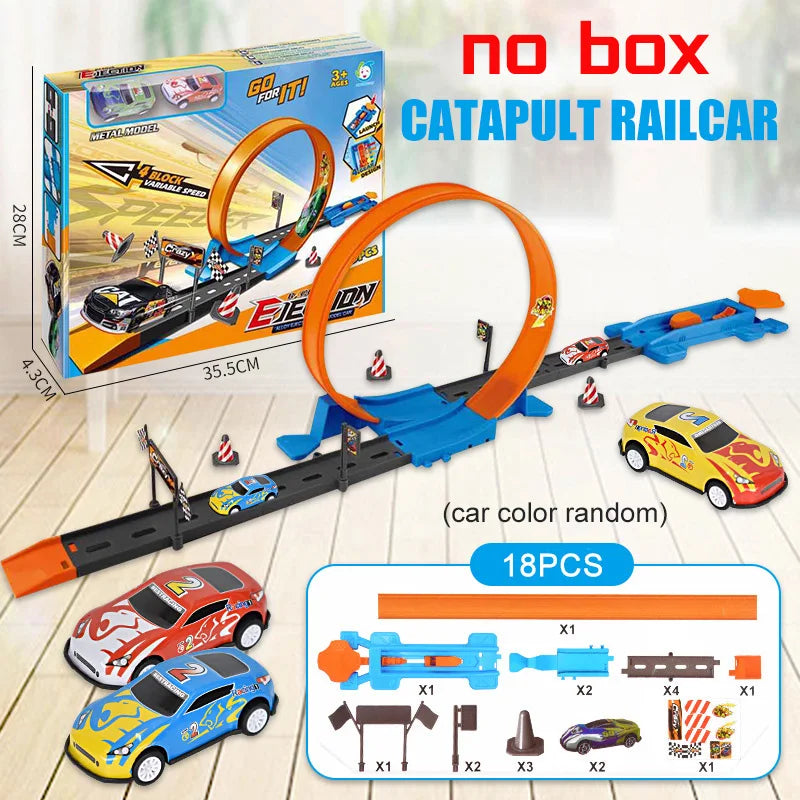 Giocattoli per bambini Pista da corsa Fai da te Kit di binari assemblati