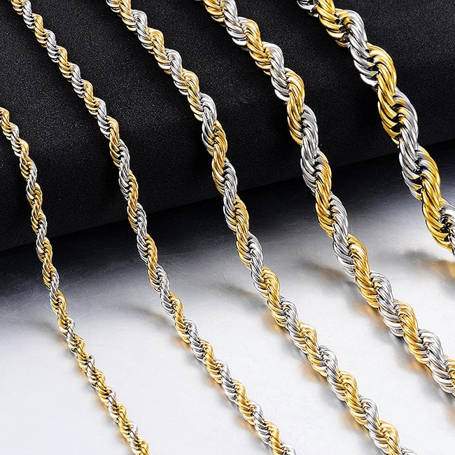 Classic Twisted Rope in acciaio inossidabile Unisex