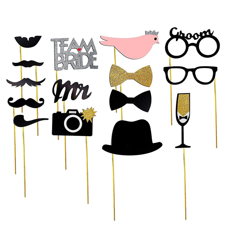 10-58 pezzi Divertimento Decorazione di nozze Photo Booth Props Fai da te Forniture per feste