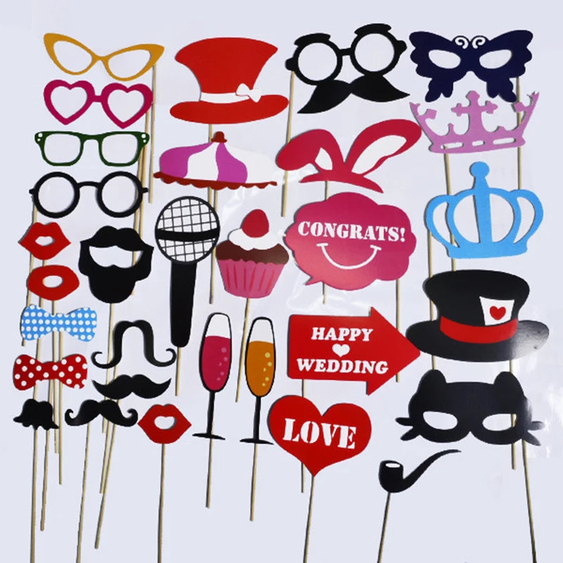 10-58 pezzi Divertimento Decorazione di nozze Photo Booth Props Fai da te Forniture per feste