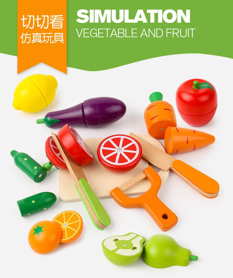 Giocattolo montessoriano di legno Taglio di frutta e verdura Educazione precoce