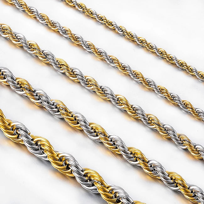 Classic Twisted Rope in acciaio inossidabile Unisex