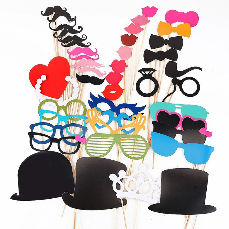 10-58 pezzi Divertimento Decorazione di nozze Photo Booth Props Fai da te Forniture per feste