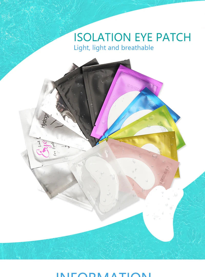 50 paia di estensione delle ciglia in Hydrogel Eye Pad Gel Adesivo