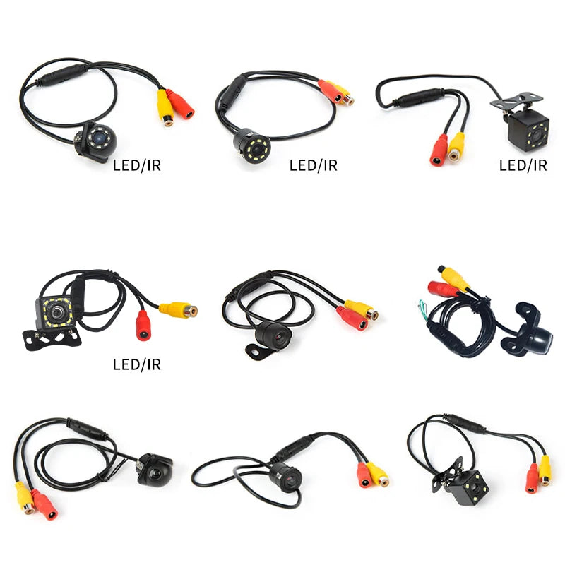 Hippcron Telecamera posteriore per auto 4 LED Visione notturna Reverse Monitor di parcheggio Impermeabile 170 gradi HD Video