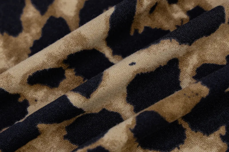 Abito con Stampa leopardata senza maniche scollo a V