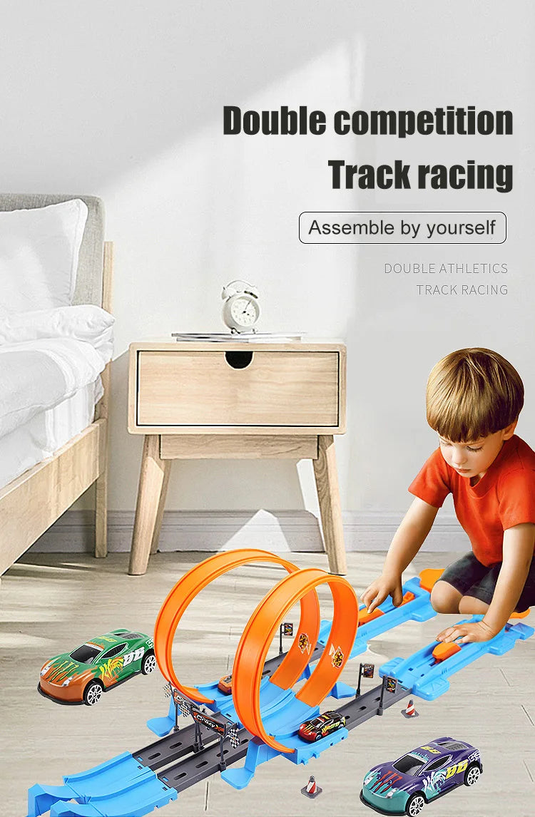 Giocattoli per bambini Pista da corsa Fai da te Kit di binari assemblati