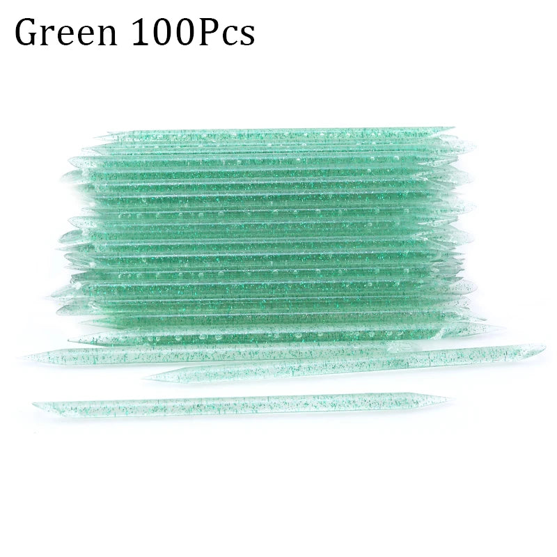 100 pezzi Nail Art Cuticle Pusher Riutilizzabile a doppia estremità Strumento professionale per la rimozione delle cuticole