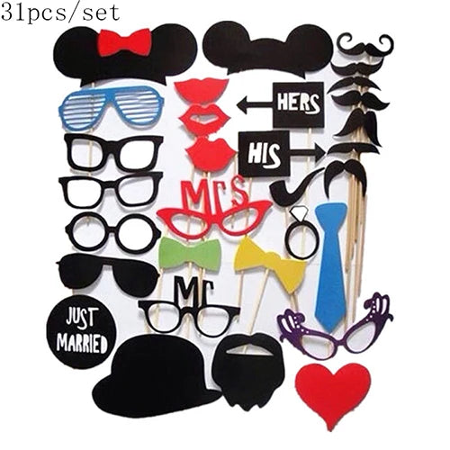 10-58 pezzi Divertimento Decorazione di nozze Photo Booth Props Fai da te Forniture per feste