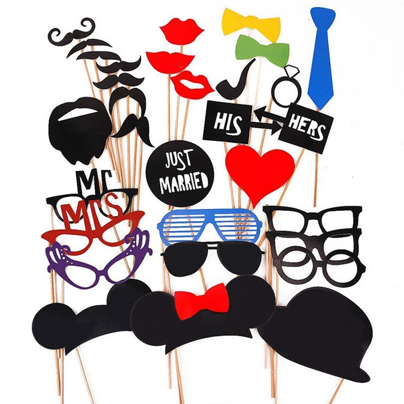 10-58 pezzi Divertimento Decorazione di nozze Photo Booth Props Fai da te Forniture per feste