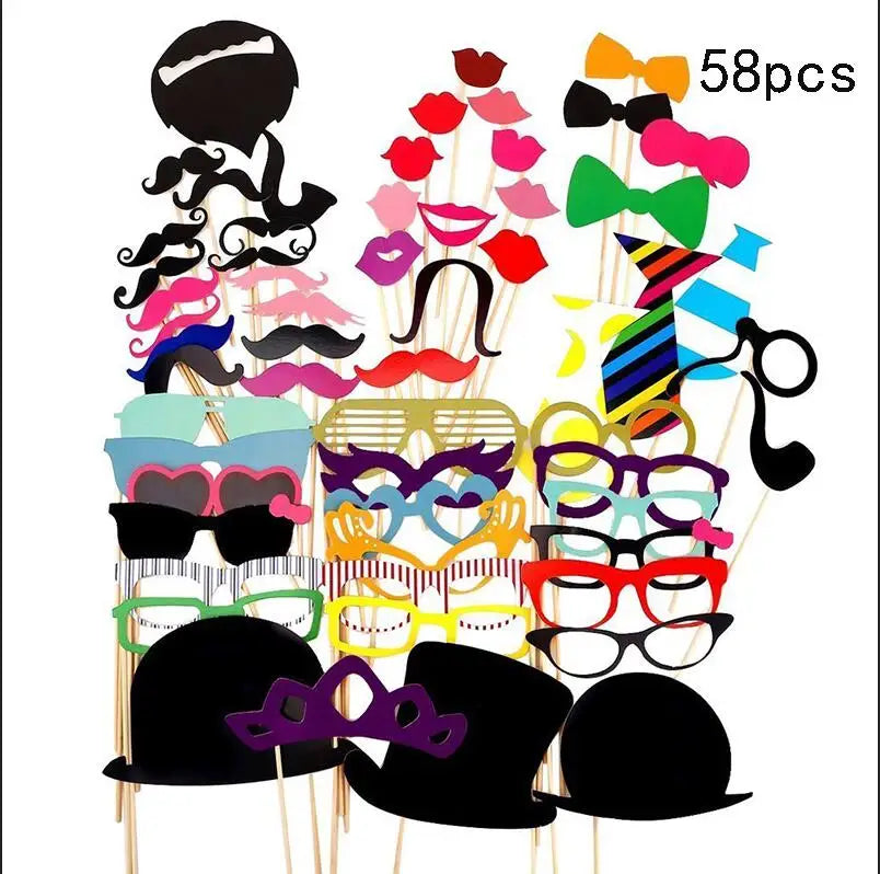 10-58 pezzi Divertimento Decorazione di nozze Photo Booth Props Fai da te Forniture per feste