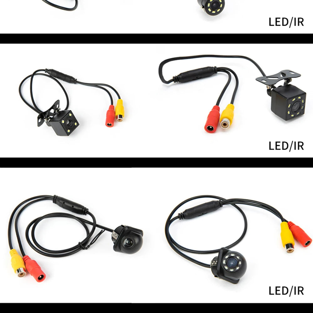Hippcron Telecamera posteriore per auto 4 LED Visione notturna Reverse Monitor di parcheggio Impermeabile 170 gradi HD Video