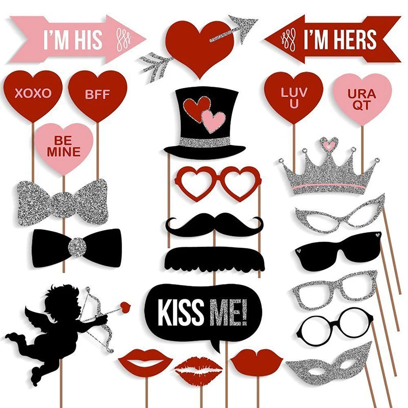 10-58 pezzi Divertimento Decorazione di nozze Photo Booth Props Fai da te Forniture per feste