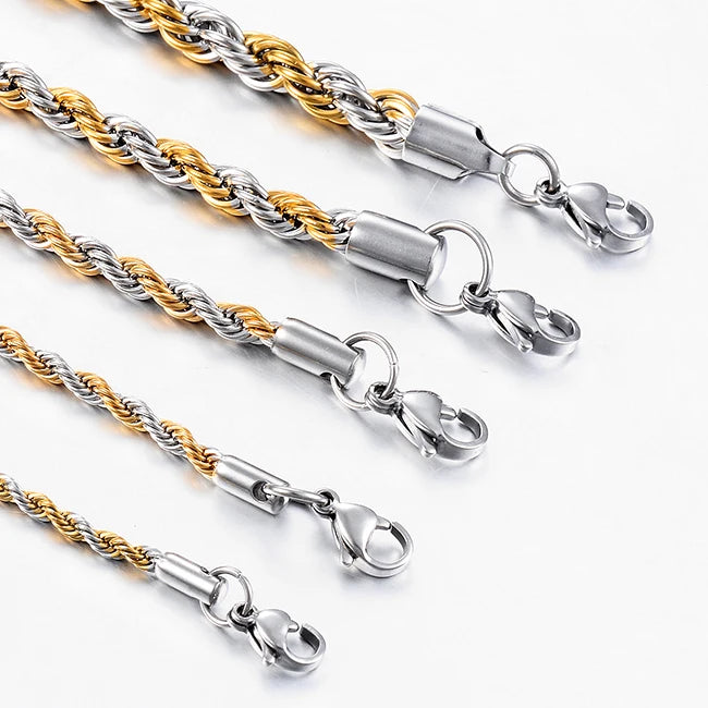Classic Twisted Rope in acciaio inossidabile Unisex