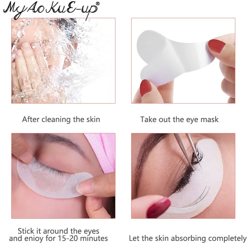 50 paia di estensione delle ciglia in Hydrogel Eye Pad Gel Adesivo