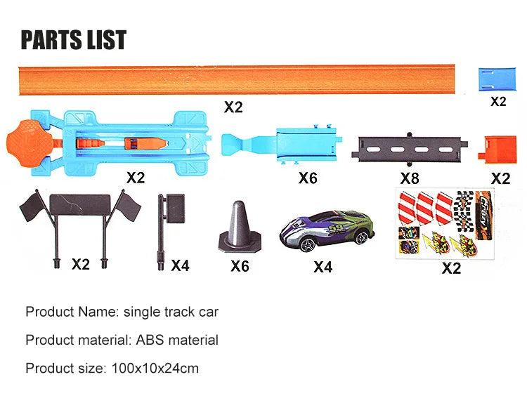 Giocattoli per bambini Pista da corsa Fai da te Kit di binari assemblati
