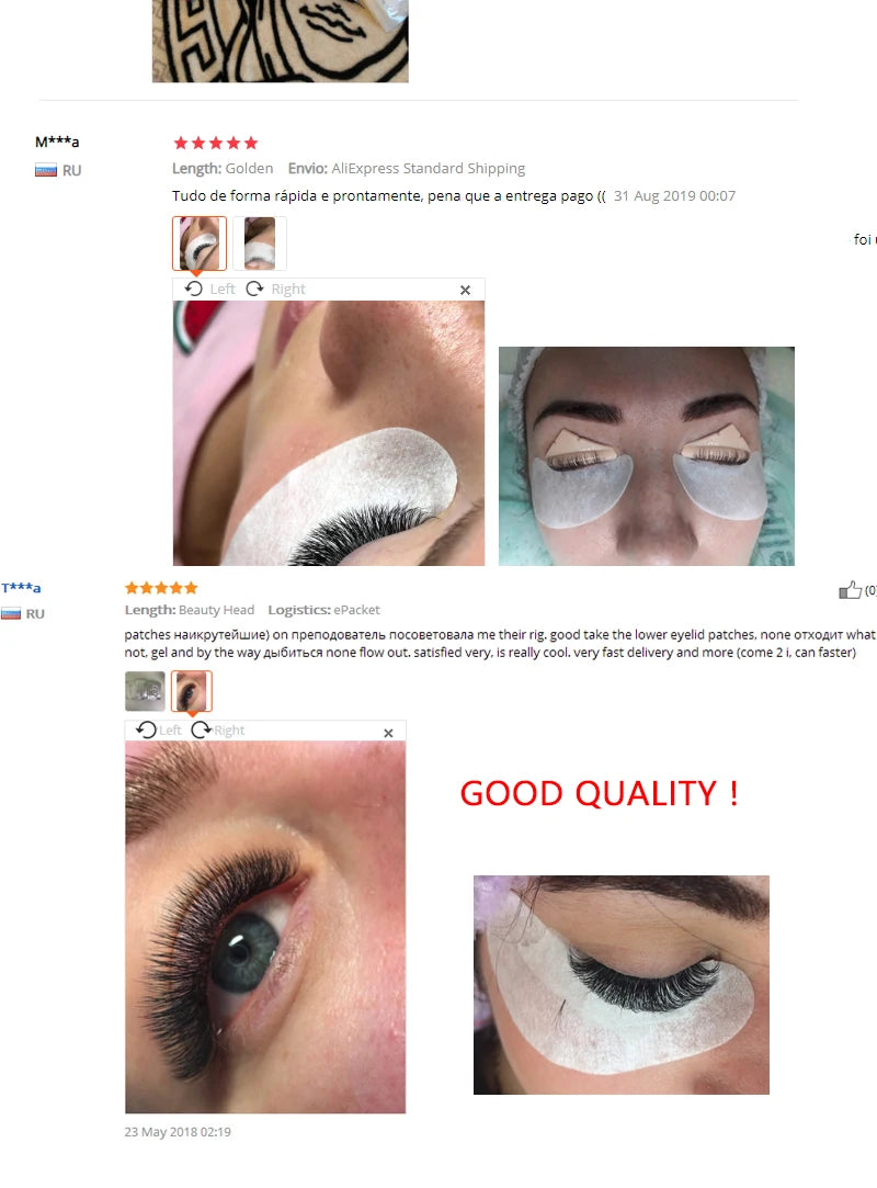50 paia di estensione delle ciglia in Hydrogel Eye Pad Gel Adesivo