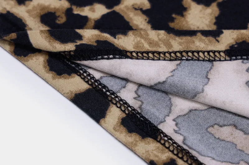 Abito con Stampa leopardata senza maniche scollo a V