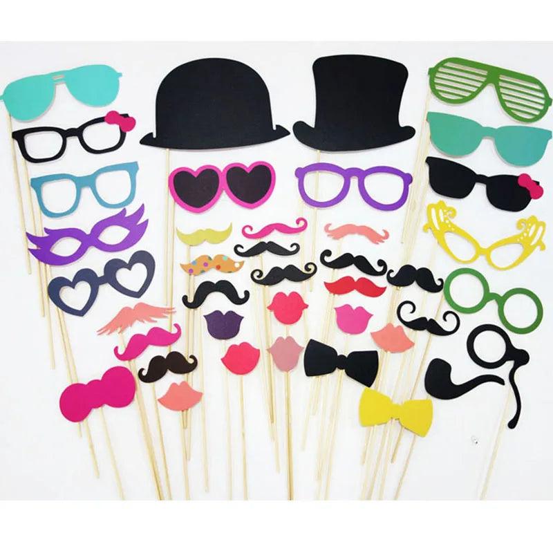 10-58 pezzi Divertimento Decorazione di nozze Photo Booth Props Fai da te Forniture per feste