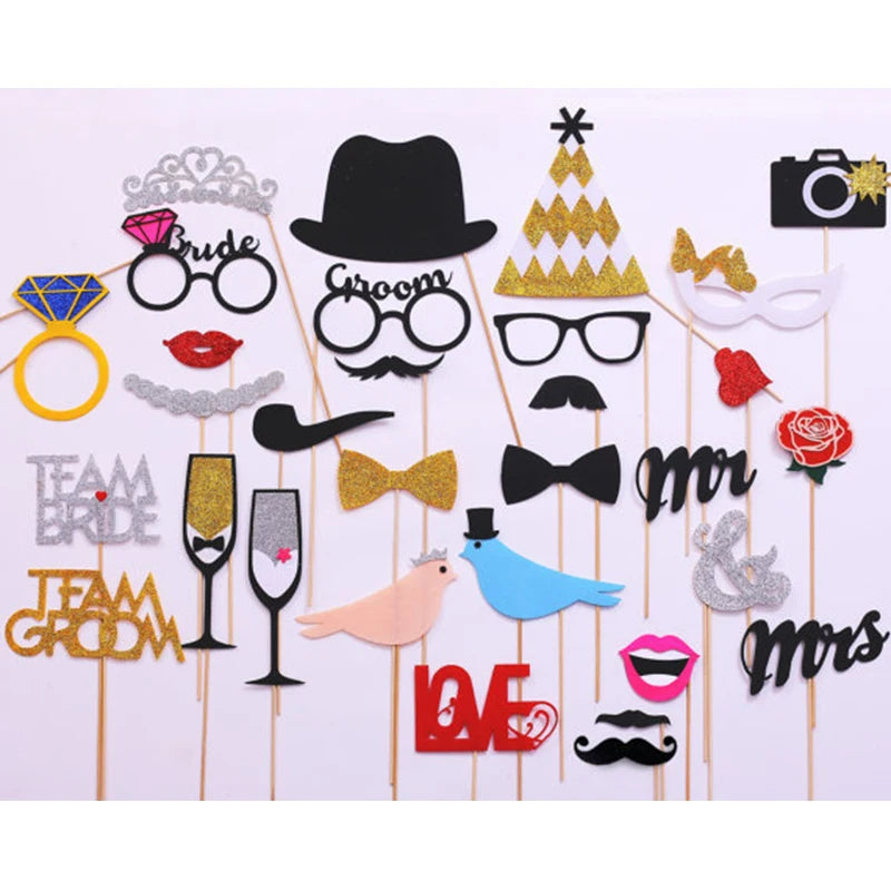 10-58 pezzi Divertimento Decorazione di nozze Photo Booth Props Fai da te Forniture per feste