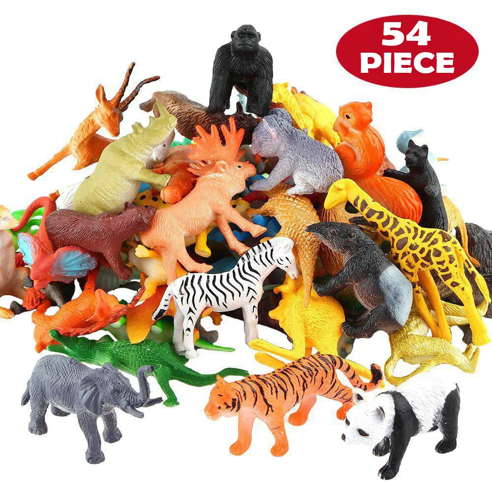Mini Set di animali della giungla Realistici 54 pezzi