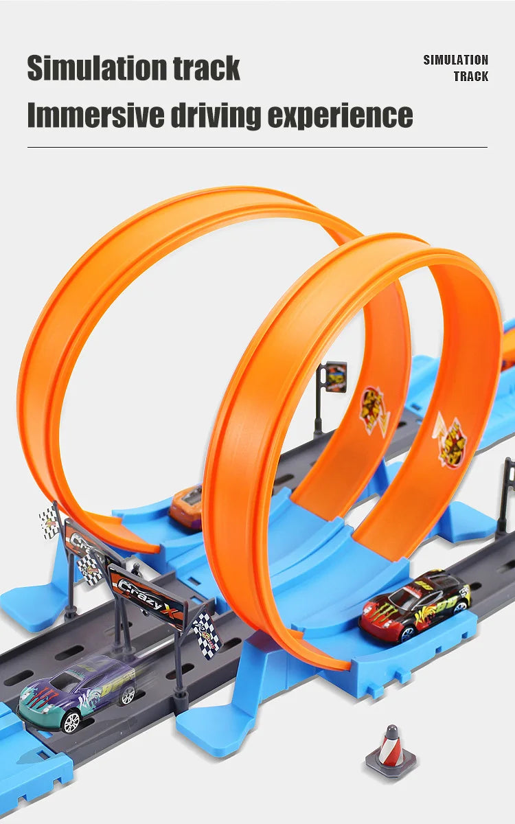 Giocattoli per bambini Pista da corsa Fai da te Kit di binari assemblati