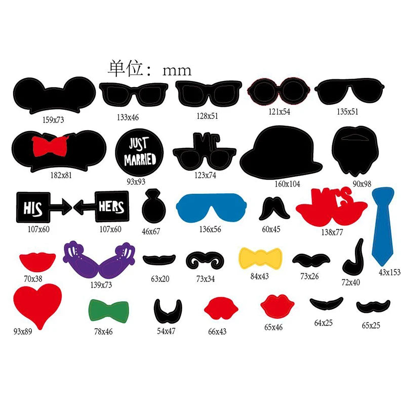 10-58 pezzi Divertimento Decorazione di nozze Photo Booth Props Fai da te Forniture per feste