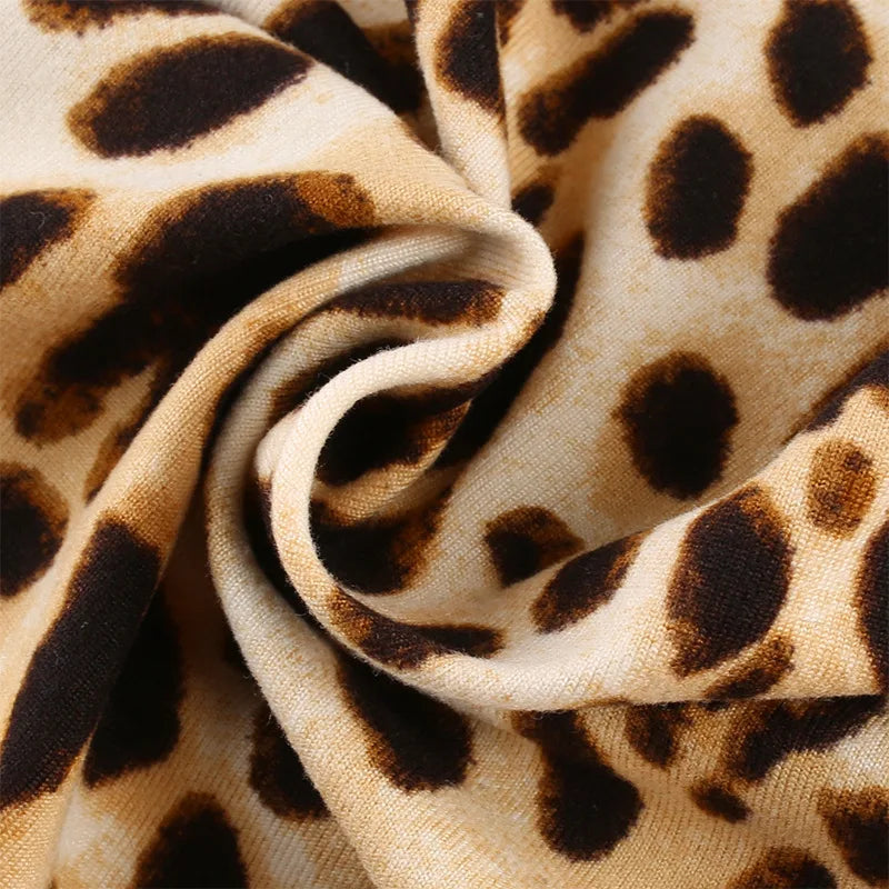 Canottiera Senza maniche Leopardata Crop Top