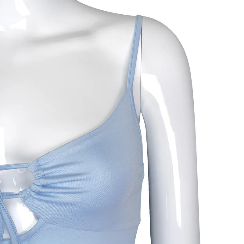 Top in tinta unita di moda da donna plissettata Y2k Crop Top