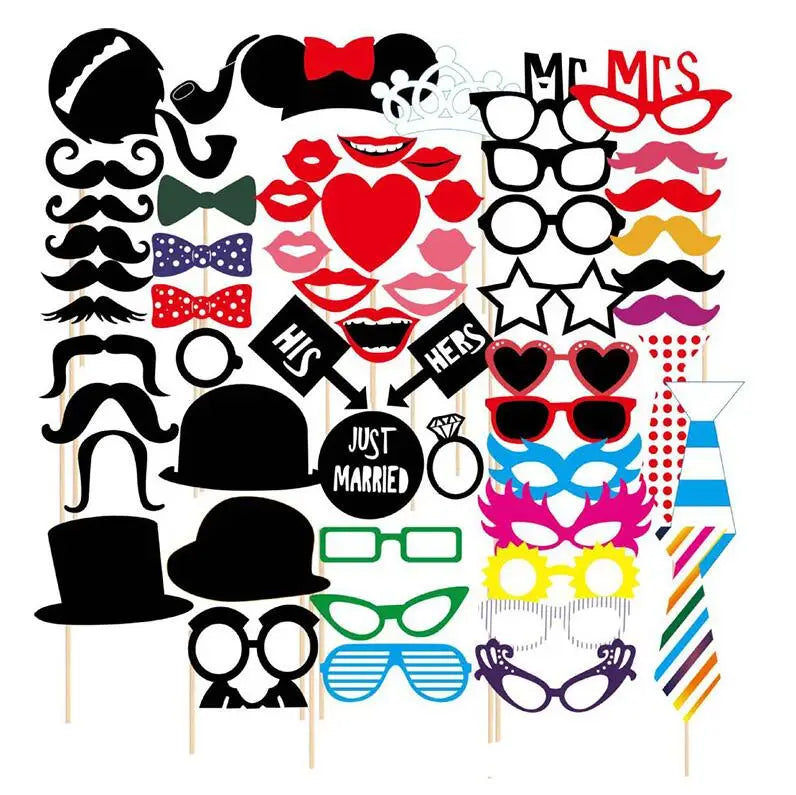 10-58 pezzi Divertimento Decorazione di nozze Photo Booth Props Fai da te Forniture per feste