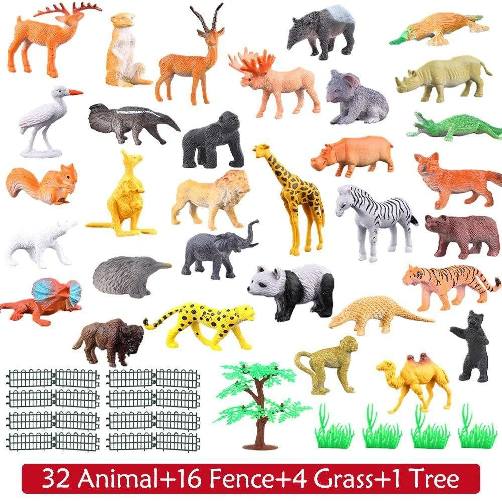 Mini Set di animali della giungla Realistici 54 pezzi