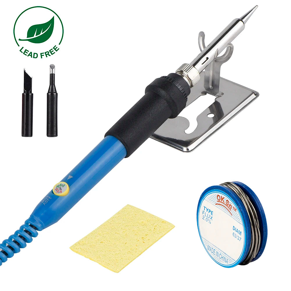 🇺🇸JCD 220V 60W Saldatore elettrico a temperatura regolabile di qualità Kit completo