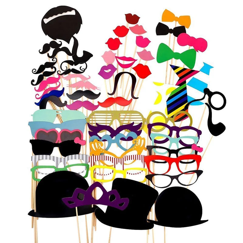 10-58 pezzi Divertimento Decorazione di nozze Photo Booth Props Fai da te Forniture per feste