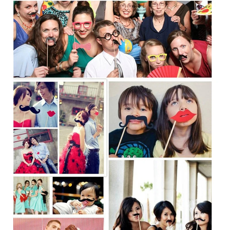 10-58 pezzi Divertimento Decorazione di nozze Photo Booth Props Fai da te Forniture per feste