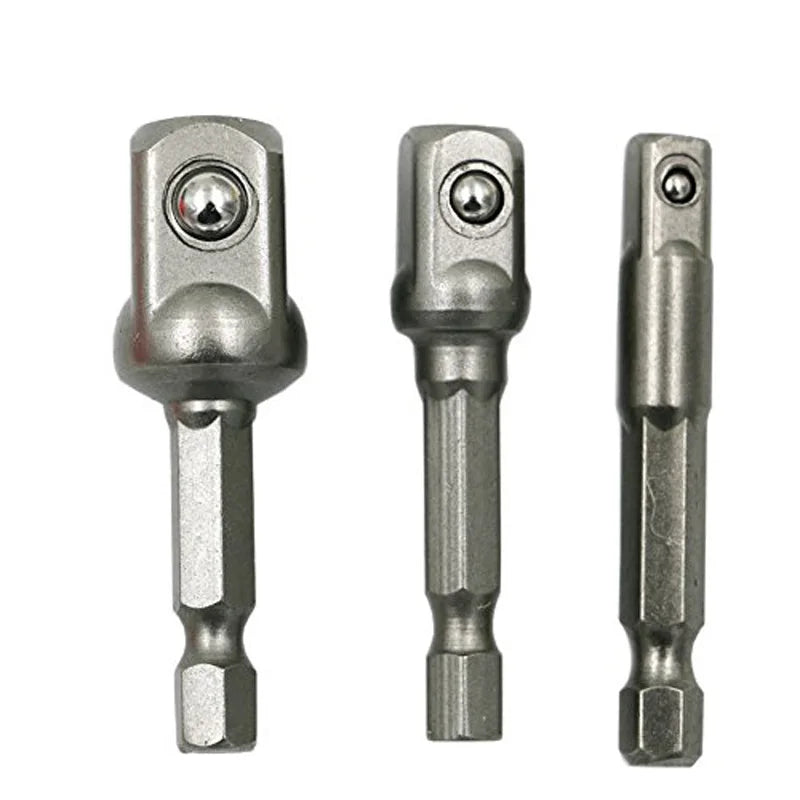 Set di adattatori cromati Stelo esagonale 1/4” 3/8” 1/2” Punte di estensione Set di barre Utensili elettrici TF003