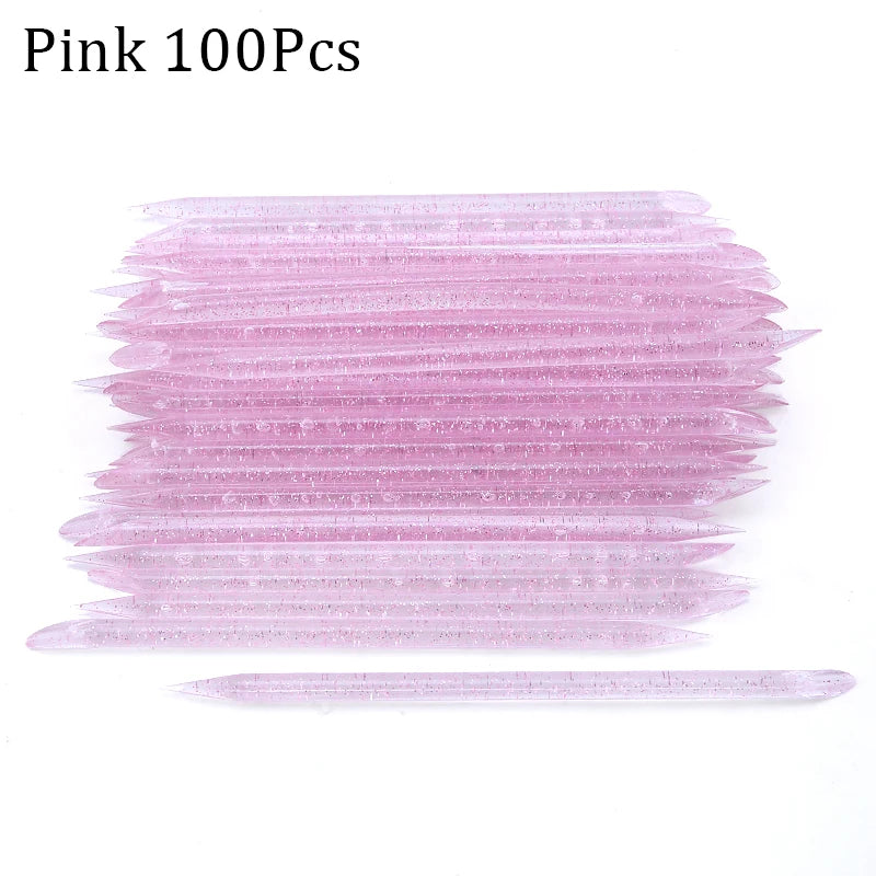 100 pezzi Nail Art Cuticle Pusher Riutilizzabile a doppia estremità Strumento professionale per la rimozione delle cuticole
