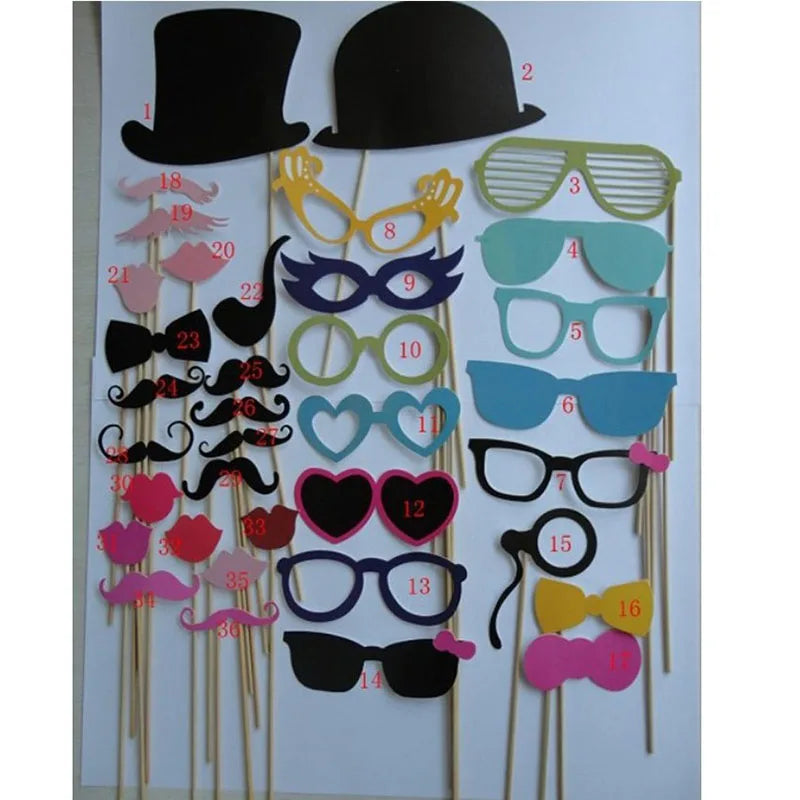 10-58 pezzi Divertimento Decorazione di nozze Photo Booth Props Fai da te Forniture per feste