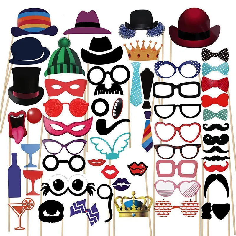 10-58 pezzi Divertimento Decorazione di nozze Photo Booth Props Fai da te Forniture per feste