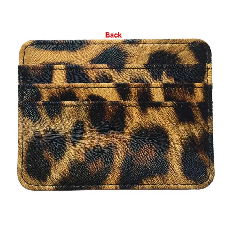 Nuovo portafoglio sottile in pelle con motivo leopardo per donne Portamonete con cerniera piccola