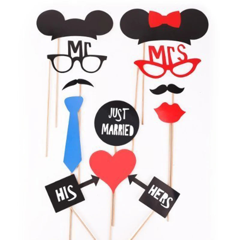 10-58 pezzi Divertimento Decorazione di nozze Photo Booth Props Fai da te Forniture per feste