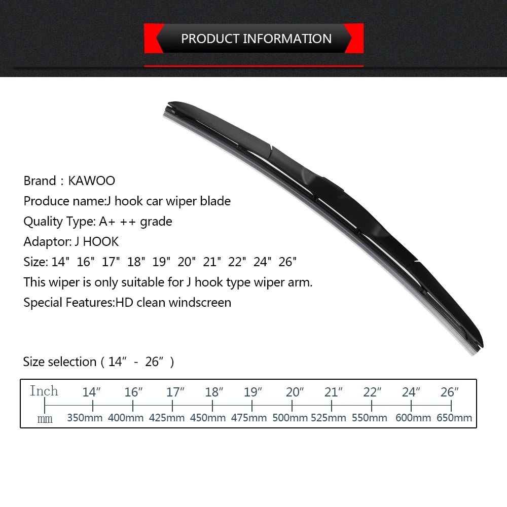 🇪🇸Spazzola tergicristallo universale per auto Gancio a U Tipo 14”16”17”18”19”20”21”22”24”26”